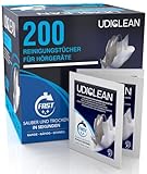 200 Reinigungstücher für Hörgeräte - Udiclean einzeln verpackte Feuchttücher - schnelltrocknende Reinigung - entfernt Fett Schweiß Schmutz