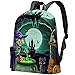 PLOKIJ Kindergartenruck sack Halloween-Hexe mit Trank und Kessel Kindergartenrucksack für 2-6 Jährige Kinder im Kindergarten und Kinderrucksack für die Kita 44x35x14 CM