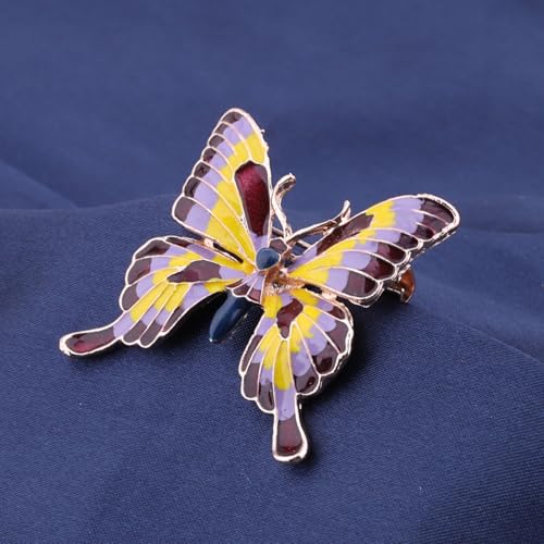 Image of FEELMEM Crystal Rhinestone Butterfly Brooch Pin Blue Color Butterfly Brooches for For Women Wedding /Banquet /Birthday Party