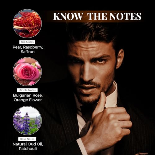 Image of Just Herbs Intense Oud Amber Eau Da Parfum for Men 50 ml | Long Lasting Pure Fragrance Body Spray Mens Perfume with Flowers & Spices