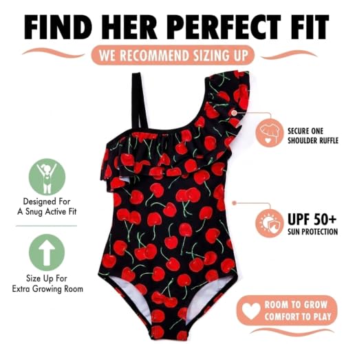 Image of Kanu Surf Girls Morgan Floral Ruffle 1-Shoulder 1-piece Swimsuit