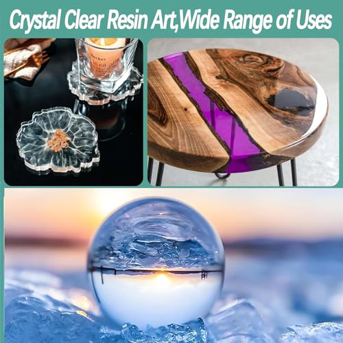 1160ml Epoxidharz, transparent Epoxidharz mit Härter, 1: 1-Verhältnis; Kunstharz-Beschichtung, kristallklar, für Holz, künstlerische Kreationen, Schmuckherstellung Kunst Handwerk