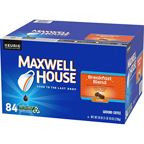 Maxwell House Breakfast Blend Light Roast K-Cup Coffee Pods (84 Pods)