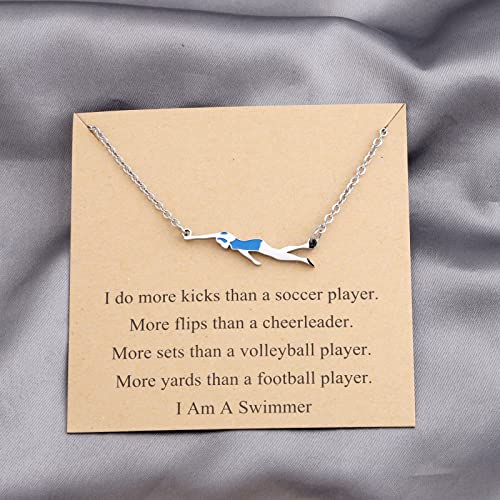 FEELMEM Swimming Necklace - Inspirational Swim Team Gift for Lovers and Coaches3