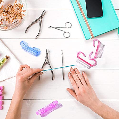 FAMEZA Nail Brush for Hand Fingernail Foot Nail Cleaner, 6 Pcs Handle Hand Feet Acrylic Nail Scrub Cleaning Brush, Kids Pedicure Brushes Manicure Tool for DIY Nail Art - Image 7