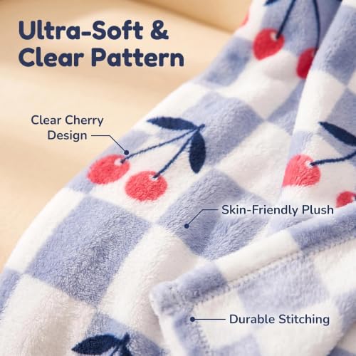 Image of 3-in-1 Kids Travel Blanket and Pillow Set with Cherry Printed