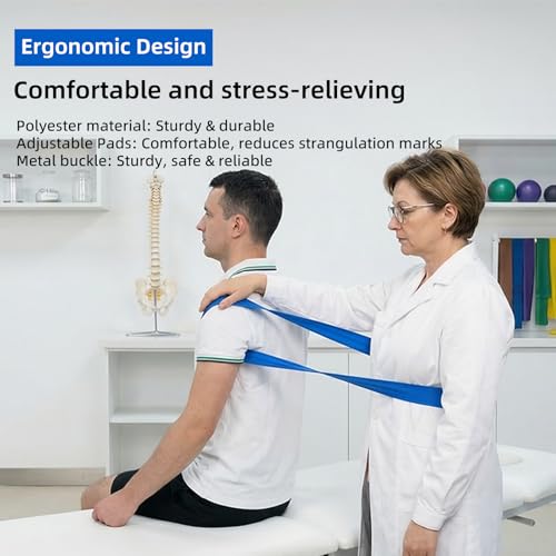 Image of Mobilization pt Belt 2026 New with Adjustable Thick Pad - Mobilization Belt Physical Therapy, Exercise Stretch Straps for Physical Therapy Designed for Physical Therapist, Stretching
