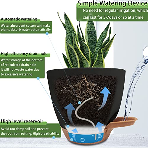 Ststech Self Watering Planters With Drainage Holes Reservoir,Nursery Planting Pot For Indoor Decor Garden Plants Succulents,Snake Plant thumb #2