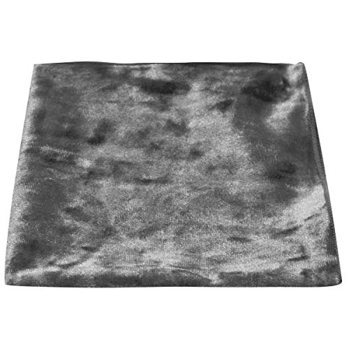 King & Priory Luxury Silver Crushed Velvet Pocket Square, Handkerchief