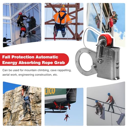 Image of Fall Protection Automatic Energy Absorbing Rope Grab Used with 5 /8 inch - 3 /4 inch Lifeline Rope, for Construction