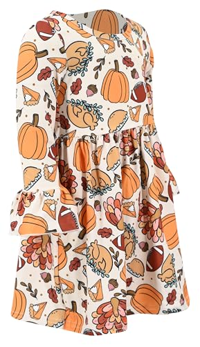 Image of Girls Long Sleeve Ruffled Dresses for Toddlers and Kids