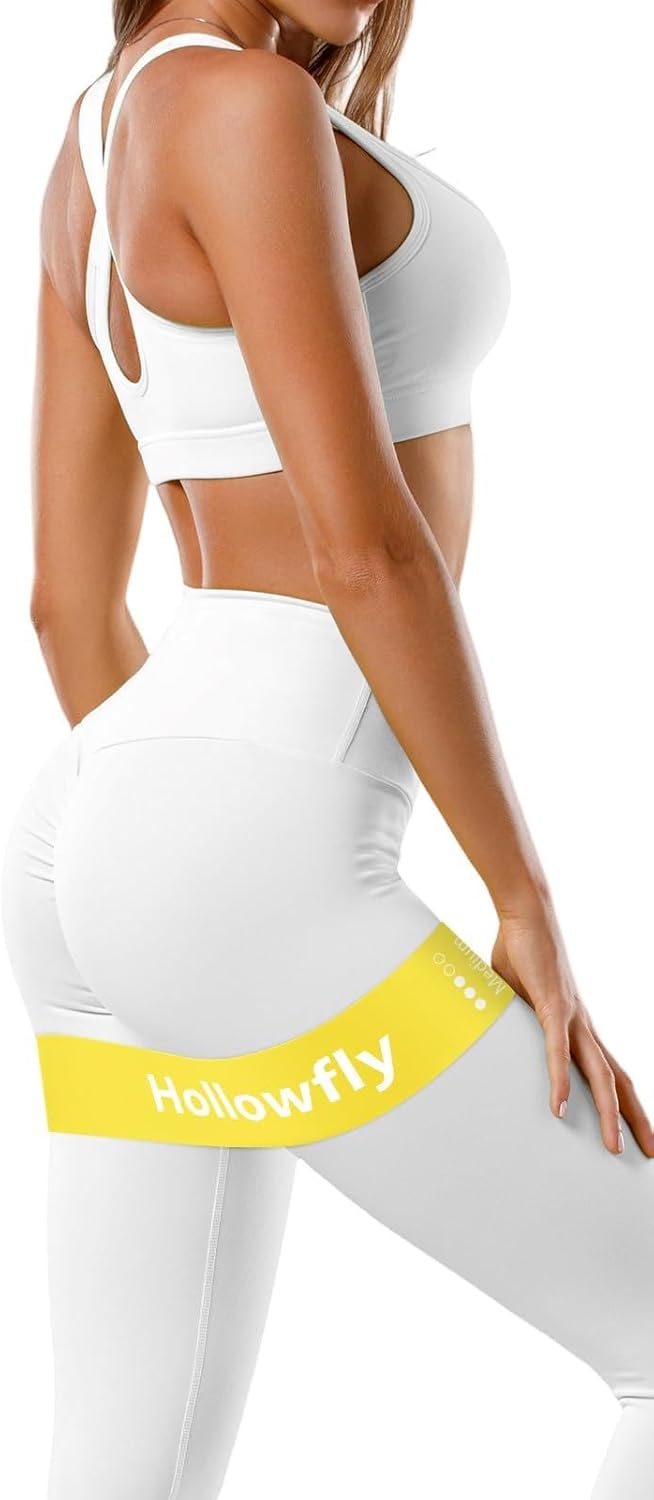 12 Pcs Latex Resistance Loop Exercise Bands for Booty Workout Stretch Exercise Bands Non Slip for Legs Squat Resistance Loop Women Men Starter Butt Hip Thigh Fitness Yellow Medium