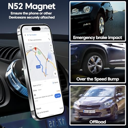 Image of Sounce Smart Magnetic Suction Phone Holder with 360 Adjustable Angle, Strong Vacuum Grip for Car, Gym, Mirror & Makeup Use, Supports MagSafe iPhone and Android Devices 2025