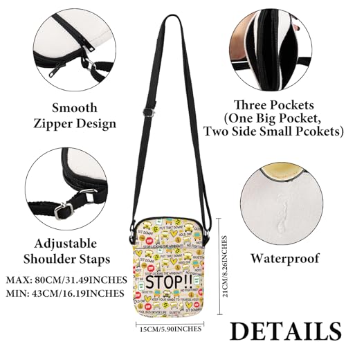 VAMSII Sch-ool Bus Driver Appreciation Gift Bus Driver Quote Crossbody Bag End Of Term Sch-ool Bus Driver Travel Bag2