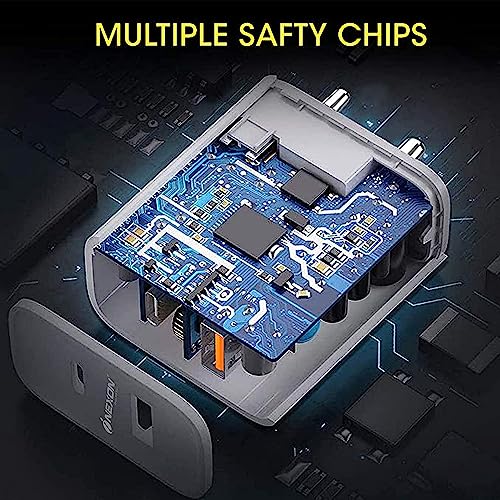 Image of 20W Dual Port USB & Type C PD Fast Charger FOR Samsung Galaxy S21 FE 5G 20W QC + PD USB Wall Fast Charger, Quick Charge 3.0 & Power Delivery 3.0 | 20W Dual Output Fast Charger /Adapter with QC & PD Technology USB 18W QC 3.0 Block for Samsung Galaxy, Note, Redmi, Mi, Oneplus, Oppo, Vivo Smartphones WITH 1 METER TYPE-C TO C CABLE - XH1, WHITE