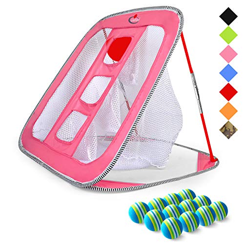 GALILEO Golf Chipping Nets Golf Net Training Aids 24"(L) x28(W) Pink with Foam