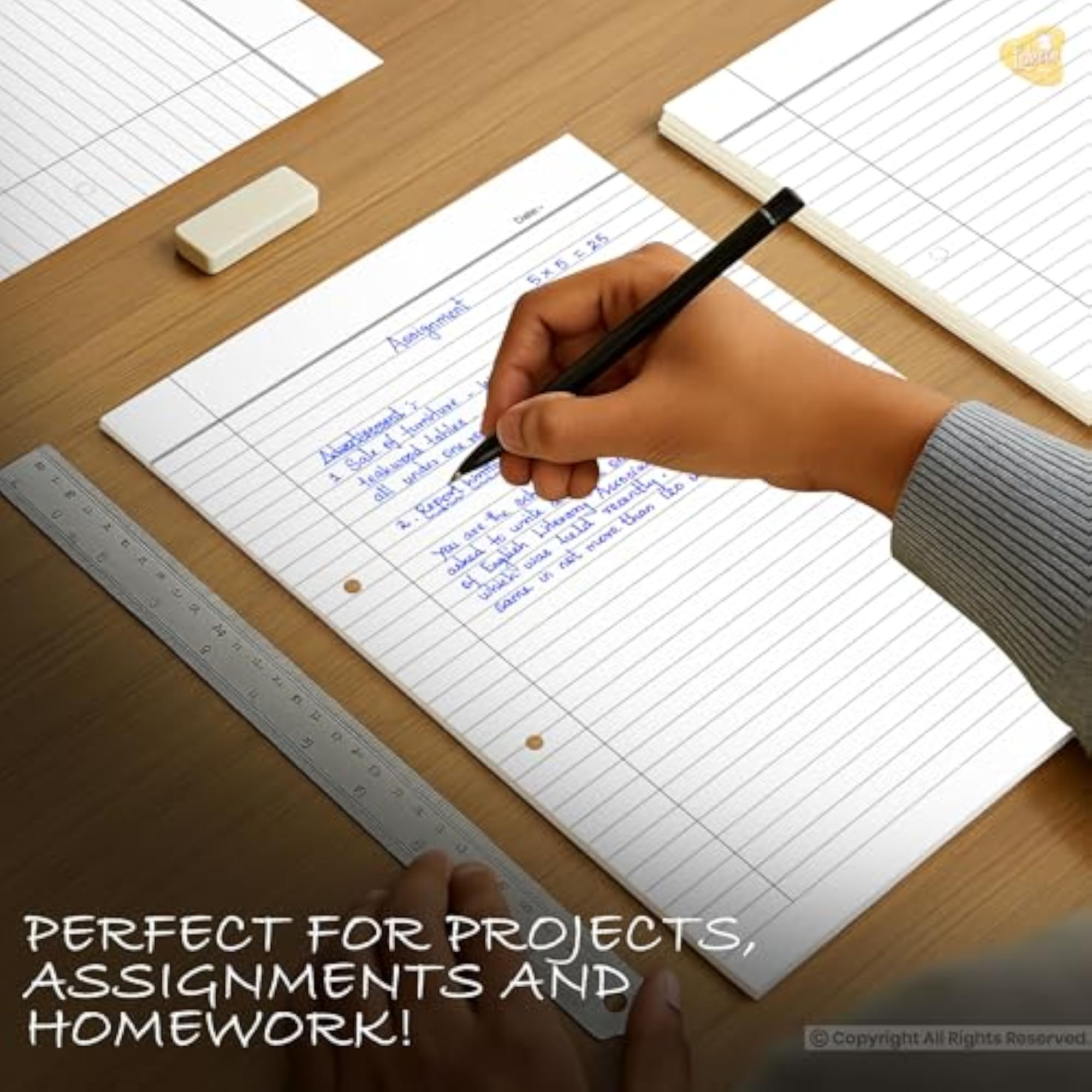 200 Sheets Ruled Loose Leaf Paper for Projects