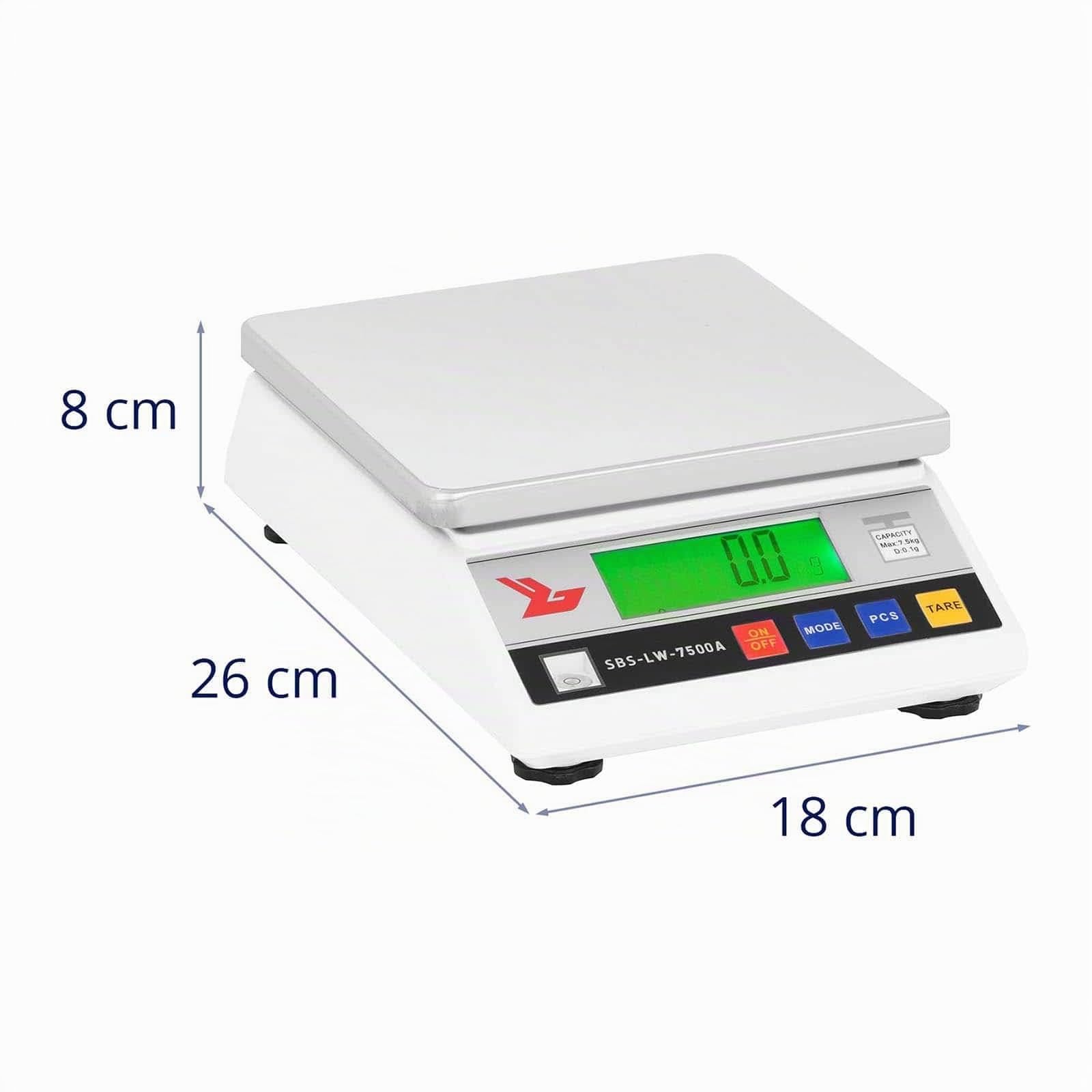 Steinberg Systems Balance de Précision Cuisine Professionnelle 7500g/0,3g surface de pesée 18 x 18cm