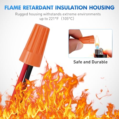 Image of Nilight 220PCS Wire Screw Caps Terminals Kit 5 Sizes Electrical Assortment Spring Thread Insulated Twist on Connectors for 22-12 AWG Wires