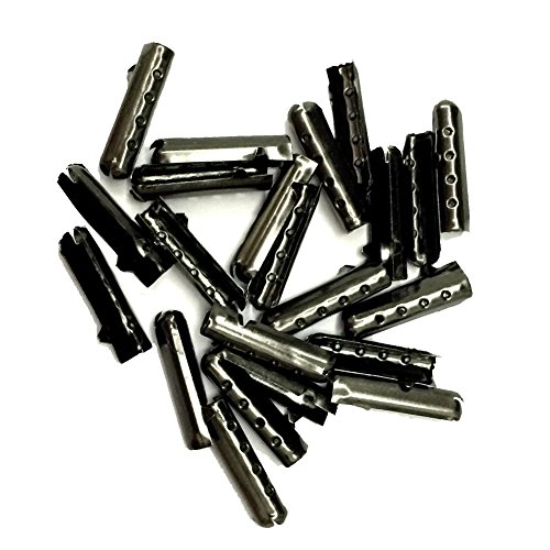 Image of Goodlace 12 /24 /36 /48 PCS Metal Aglets DIY Shoelaces Repair Shoe Lace Tips Replacement End Silver Black Gold Bronze, Ebony, 12PCS