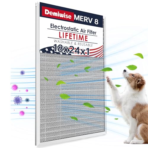 Image of 18x24x1 Air Filter, Washable & Reusable Aluminum AC /HVAC Furnace Electrostatic Filter, Lifetime Permanent Air Filter, Easy to Clean, Healthier Home or Office(Actual Size:17.50x23.50x0.82)