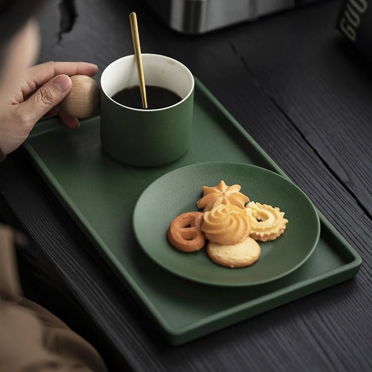 Amazon.com: eexbz Tray Ceramic Simple Tea Tray Small Tray Japanese