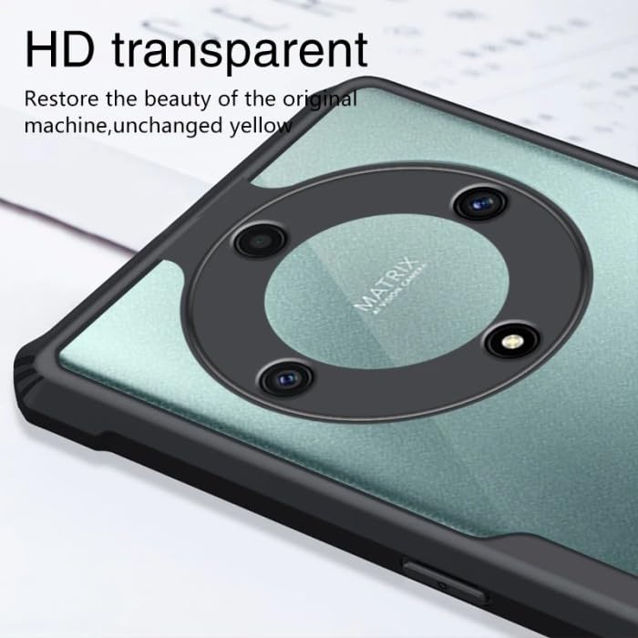 Image of Heavy Duty Hard PC Back + Soft TPU Ultra Slim Crystal Clear Protective Back Cover for Honor X9b 5G / ALI-NX1 - Black