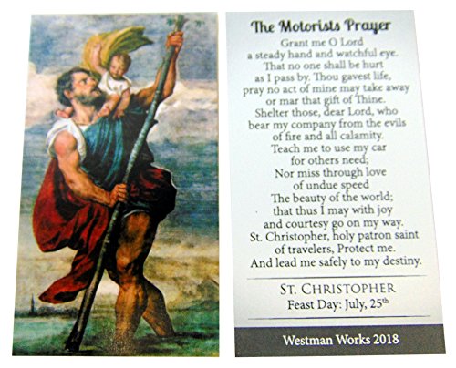 St Christopher Pewter Medal on a Stainless Steel Chain with Holy Card Gift Boxed Set4