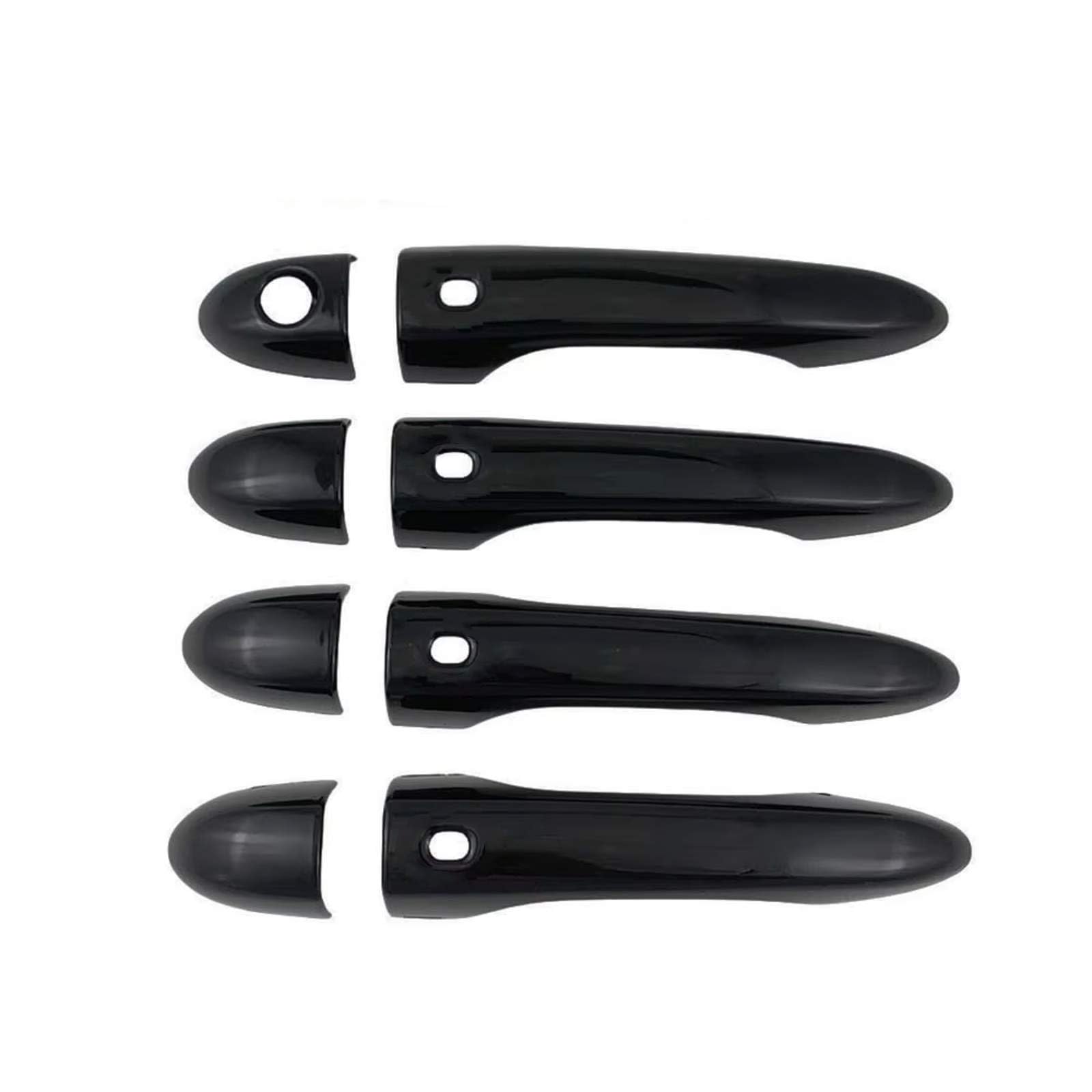 JJRFVBGT Door Handle Trim Compatible with Maserati for Quattroporte 2013-2024 ABS Carbon Fiber Glossy Black Accessories Car Exterior Door Handle Cover(Glossy Black 4 Smart)