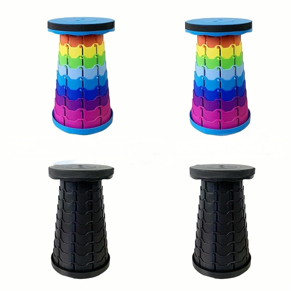2pz Sgabello Pieghevole per Adulti Portatile Retrattile Pieghevole Telescopico Sgabello da Campeggio Attrezzatura da Campeggio Escursionismo Pesca