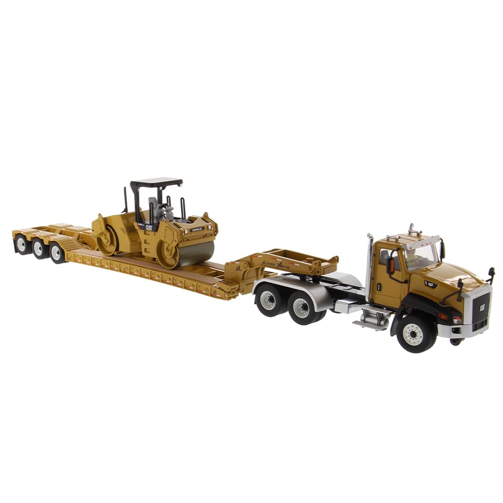 Diecast Masters 1:50 Cat CT660 Tractor, TK120 Lowboy, CB-534D XW Compactor