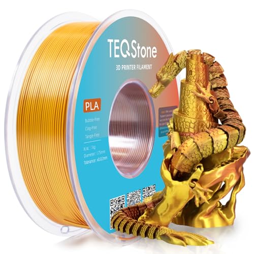 Image of Tri Color Silk PLA Filament 1.75mm Gold Silver Copper 1KG, Shiny High Gloss Finish, Seamless Color Transition, Neatly Wound, Accuracy + /-0.02mm Vacuum Packaging