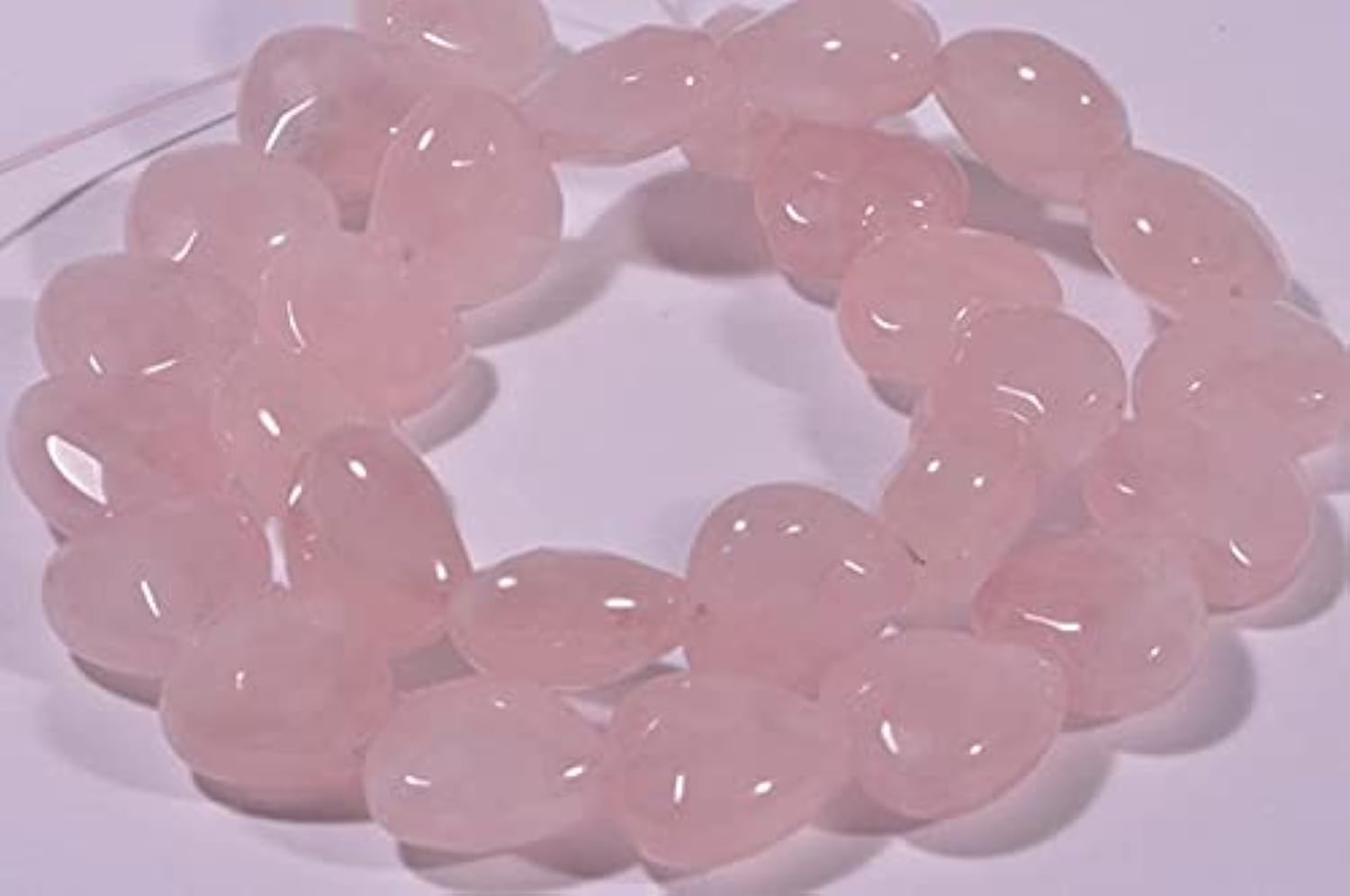 Perles en quartz rose facettées en cœur 15mm pour création de bijoux