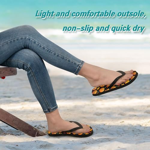 Burbuja Orange Pumpkins Flip Flops for Women Men, Soft Thong Sandals Rubber Slippers for Pool Beach Essentials4