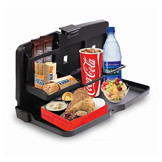 Zone Tech Multi-Functional Portable Foldable Car Seat Tray - Black Table/Car Vehicle Seat Portable Food/Meal/Snack Tray