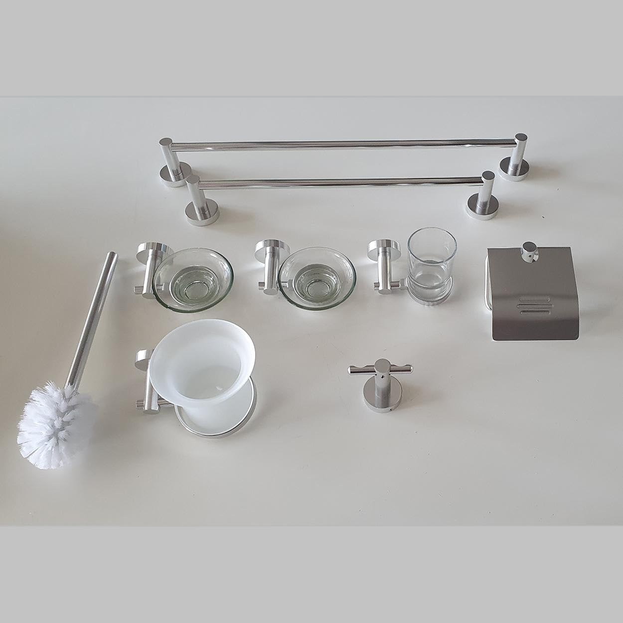 8 Sztuk Zestaw Akcesoriów Łazienkowych Aluminium