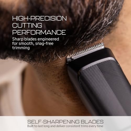 Image of Zlade Jaws Blitz 9-in-1 Beard Trimmer for Men | 40 Length Settings 0.5mm to 20mm | Self-Sharpening Blades | USB-C Fast Charging, 90min runtime (Black)
