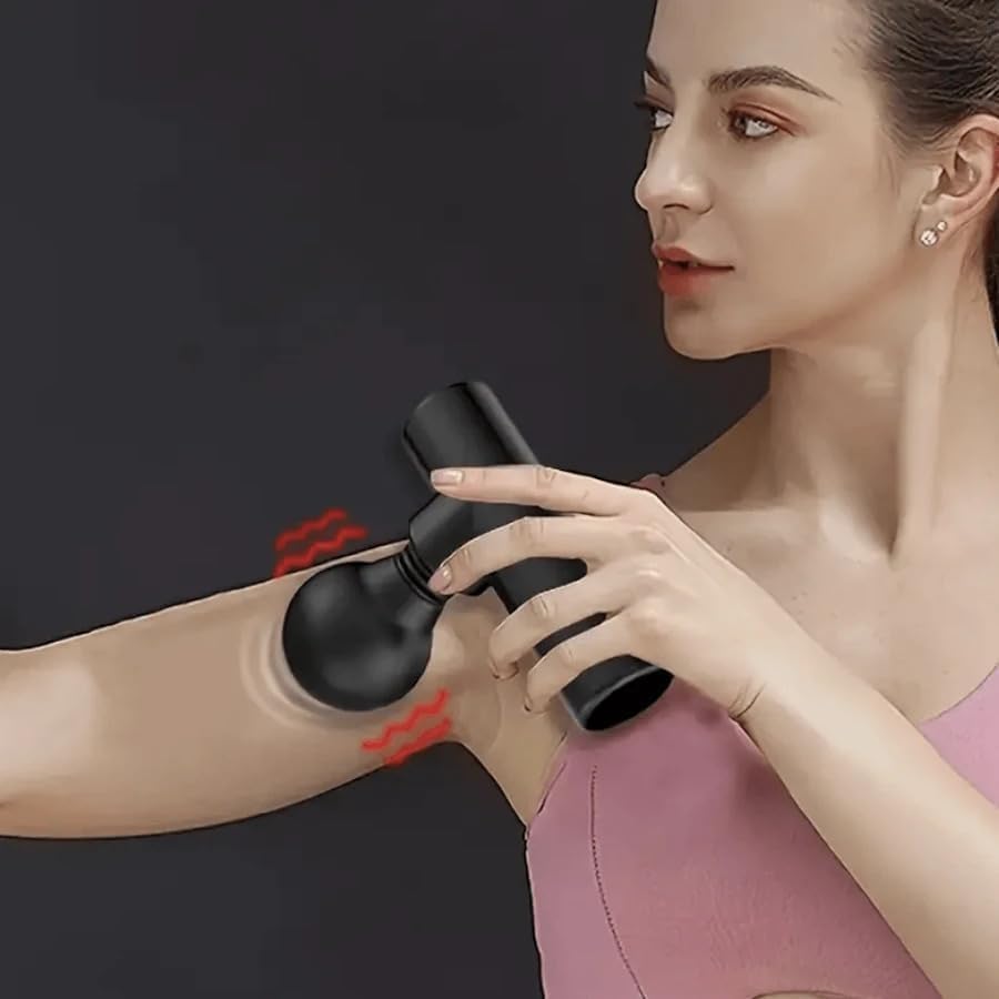Image of Mini Portable Suitable For Gym Office Relaxation And Massager Electric Mini Fascial Gun Small Deep Travel, Friendly Muscle Massager Facial Massage Gun Pain Relief for Men & Women Black