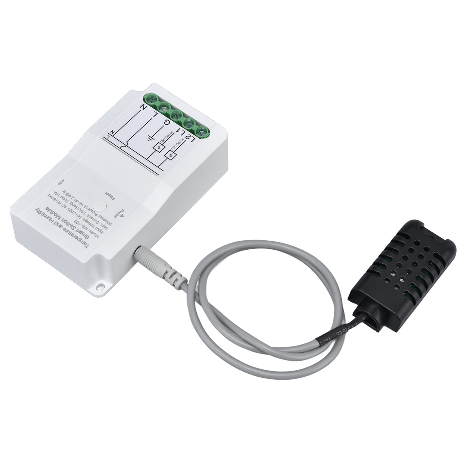 aqxreight Controller del Termostato WiFi Intelligente con Sonda per il Monitoraggio di Temperatura e umidità Compatibile con 90-250V