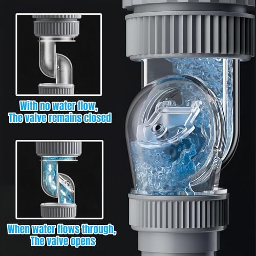 Image of Universal Sink Drain Pipe Kit with Pop-Up Strainer | 3-in-1 Anti-Odor, Anti-Backflow, Leak-Proof Waste Pipe | Fits 1-1 /4 inch & 1-1 /2 inch Drain | Space-Saving Design for Kitchen & Bathroom Basin