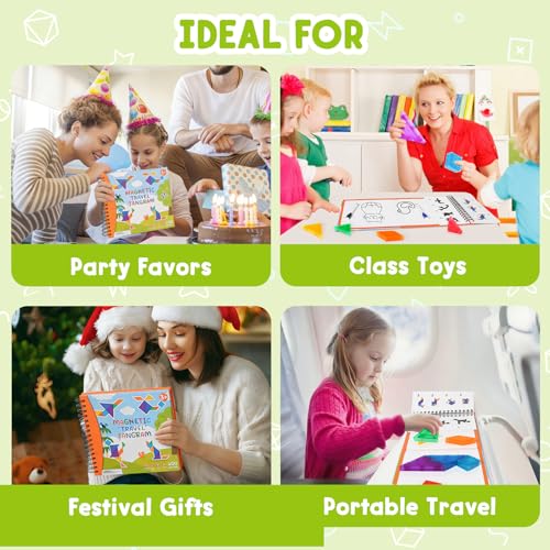 3D Magnetic Travel Tangram Puzzle, STEM Brain Teasers Toy for Kids&Adults - image 6