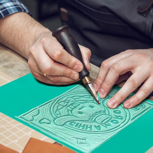 NVGFTG 5 Stück Linolschnitt Platten Weichgummi Linoldruck Platte zum Gravieren Linoleum Platte 2A4+A5+2A6 Linoldruck Set PVC Linolplatten für Linolschnitt Stempel Bastel Druckprojekte