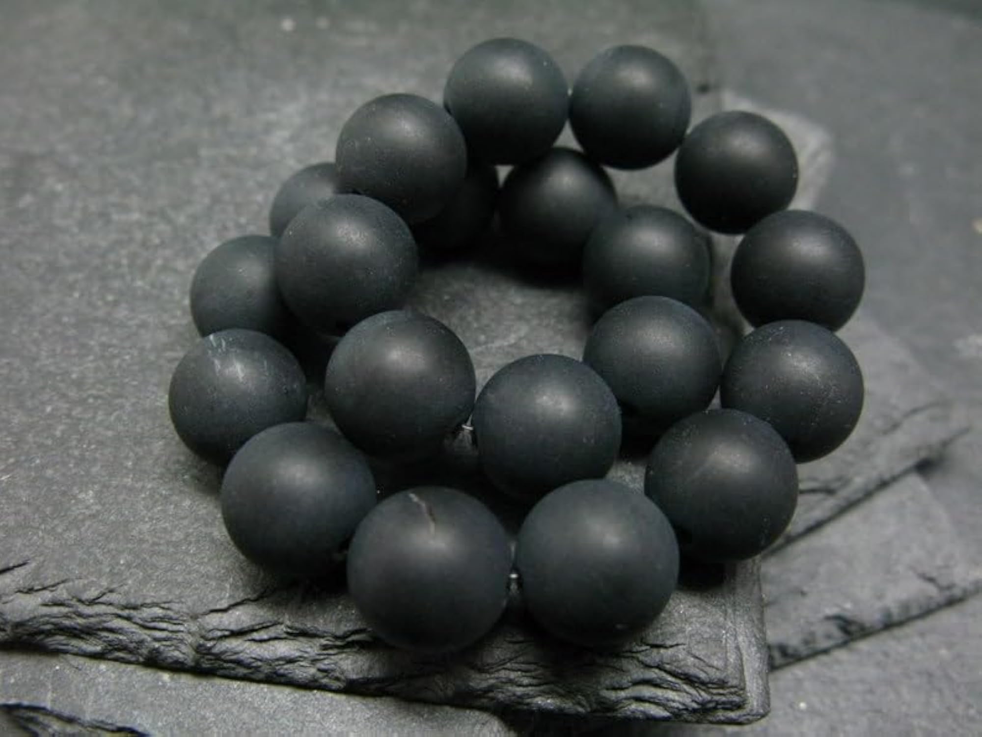Unisex Natural Shammanite 10mm Round Bead Stretchable Bracelet