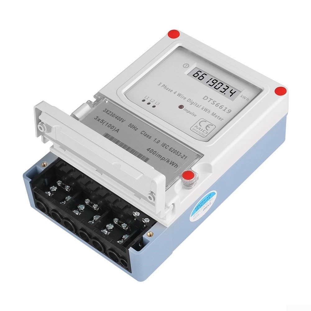 Misuratore di energia trifase kWh 100A 3x230/400V con display LCD Montaggio a parete Monitor di elettricità digitale per la casa