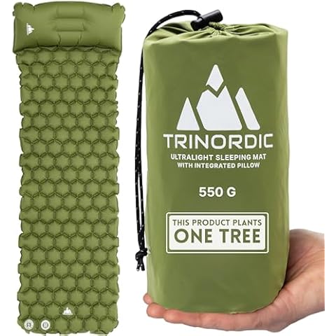 TRINORDIC Ultralight Inflatable Camping Mat with Pillow Cover
