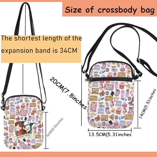 TSOTMO Movie Merch Dipper And Mabel Mystery Twins Crossbody Bag for Movie Fans Dipper Mabel Fans Gift (Mystery cross)2