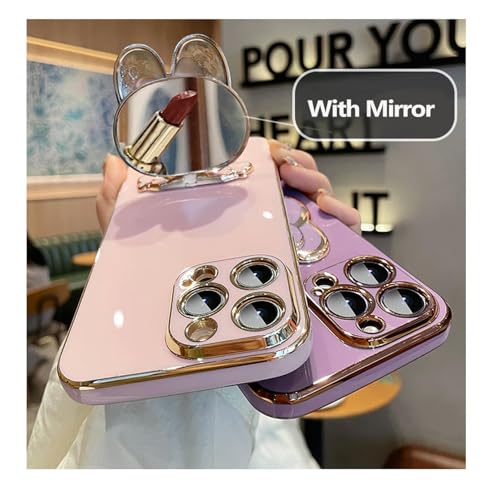 Coque iPhone 13 Pro rose haut de gamme à finition galvanisée chic - 4