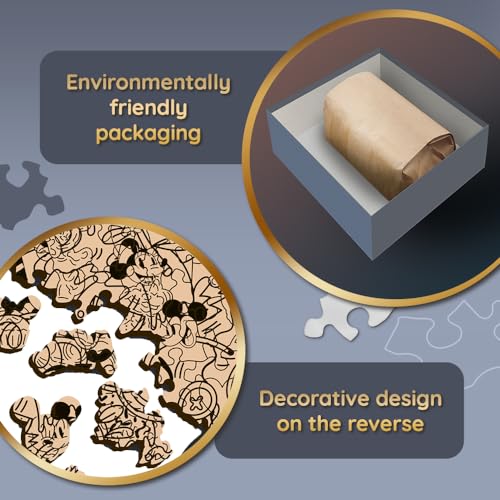 Trefl Disney Wood Craft 500+5 Piece Jigsaw Puzzle, The Iconic Mickey Mouse, Irregular Shapes, 50 Disney Puzzles, Modern Premium Jigsaw for Adults and Children from 14 Years Old by Trefl - Image 6