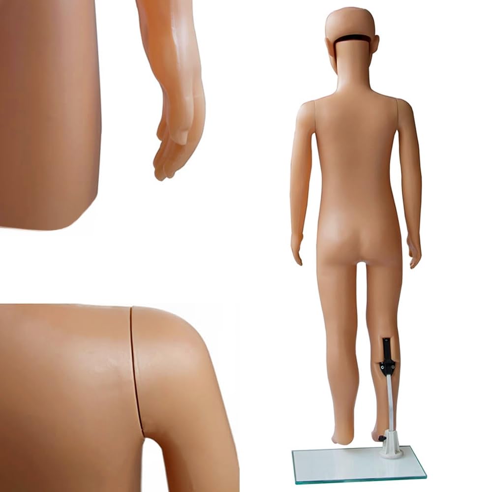 Mucola Schaufensterpuppe Kind 110 cm Mannequin Dekopuppe PE-Plastik Hell | Kinderpuppe Modepuppe Schneiderpuppe beweglich Verschiedene Posen | Schaufenster Display Deko Puppe Kinderbekleidung Laden