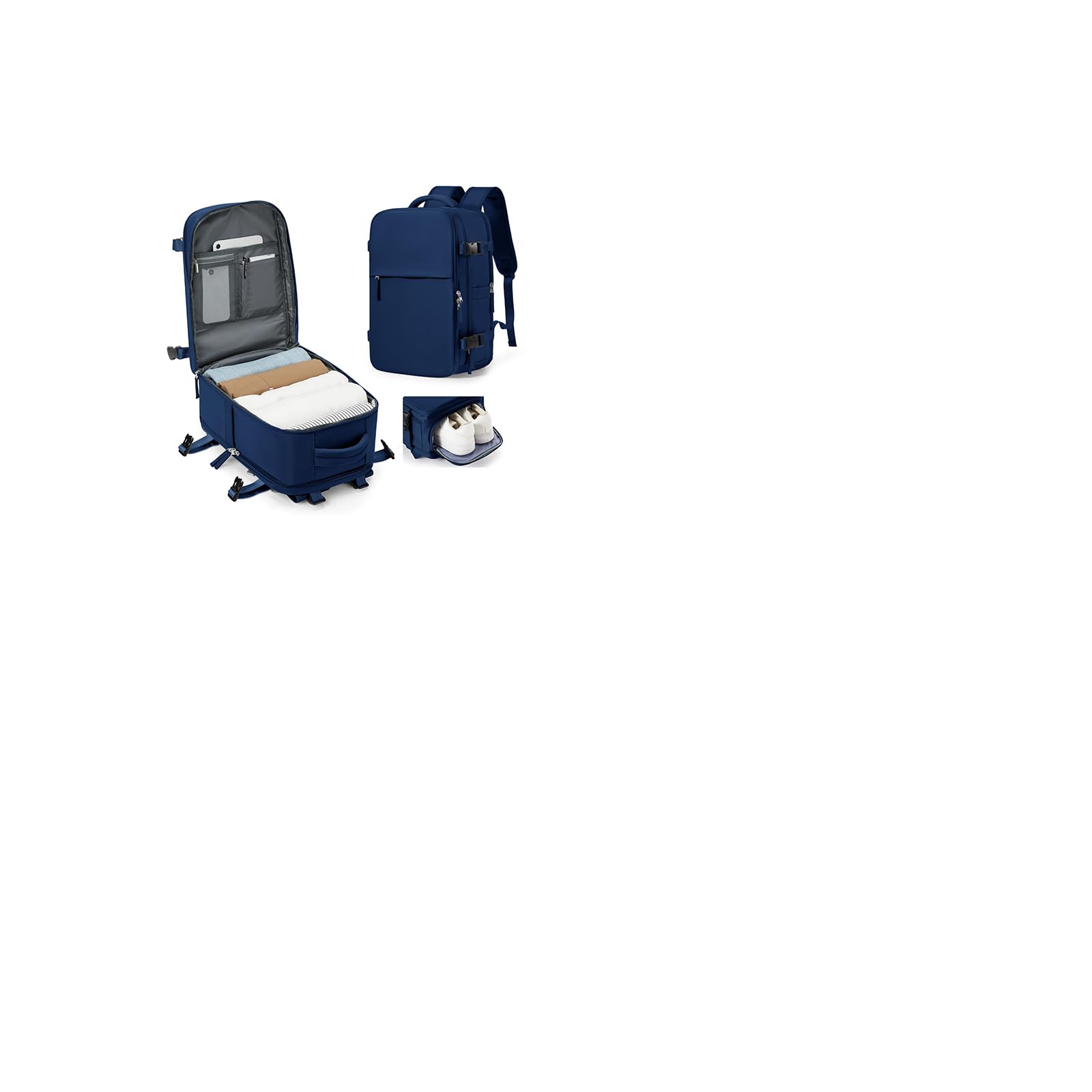 SZLX Vakuum Rucksack Ryanair Handgepäck 40x30x20 Wizzair Reiserucksack Flugzeug für Damen Herren, Laptop Rucksack 14 Zoll Wasserdicht Untersitz Kofferrucksack mit Schuhfach,Vakuum Koffer mit Pumpe